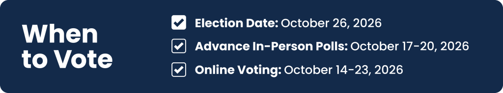 Marianne Meed Ward - When to vote online and advance polls