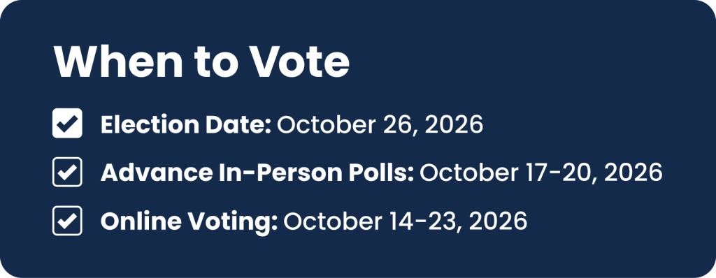 Marianne Meed Ward - When to vote online and advance polls